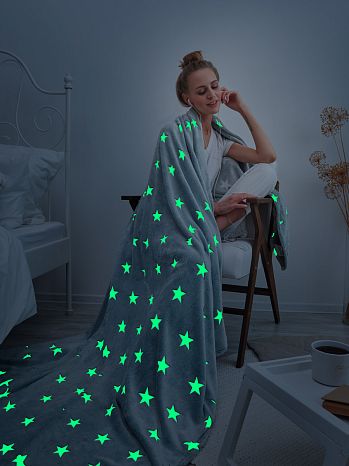 Плед Gala, звезды, серый