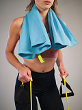 Полотенце для фитнеса Push ups, без рисунка, голубой