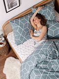 Постельное белье Lounge green, бязь, геометрия, зеленый