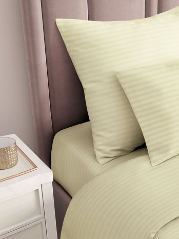 Простыня Champagne, сатин-страйп, полосы, желтый