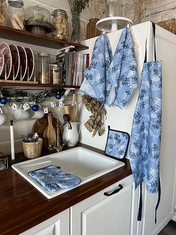Фартук Azure, веточки, голубой
