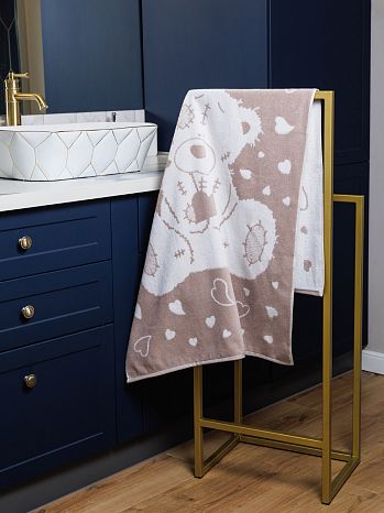 Полотенце махровое Teddy beige, мишка, бежевый