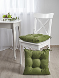 Подушка на стул Leaf green, без рисунка, зеленый