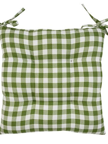 Подушка на стул Green check, клетка, зеленый