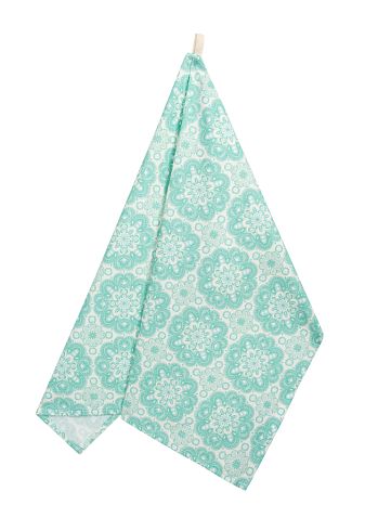 Полотенце кухонное Blossom green, орнамент, зеленый