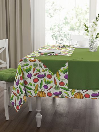 Набор кухонный (скатерть+салфетки 4 шт.) Harvest, овощи, мультиколор