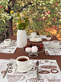 Набор кухонный (скатерть+подставки) Coffee, кофе, коричневый