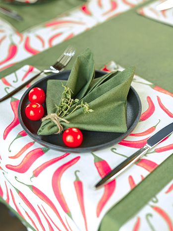 Салфетка сервировочная Green, без рисунка, зеленый