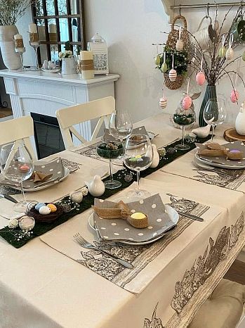 Набор салфеток сервировочных Grey polka dot, горох, серый