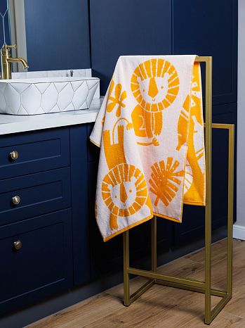 Полотенце махровое Leo, лев, оранжевый