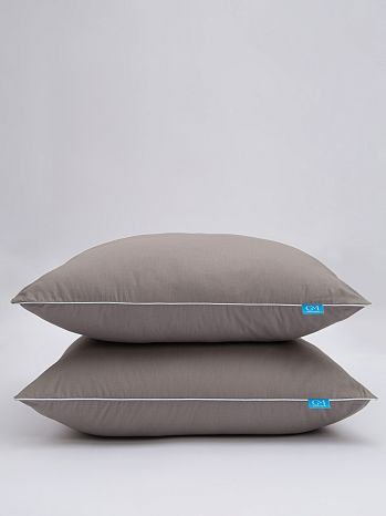 Подушка лебяжий пух, без рисунка, серый
