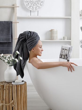 Набор полотенец махровых Grey, без рисунка, серый