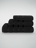 Набор полотенец махровых Black, без рисунка, черный