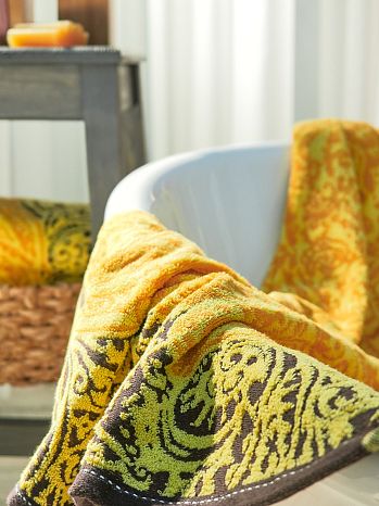 Полотенце махровое Oriental gold, орнамент, желтый