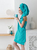 Полотенце махровое Turquoise, без рисунка, бирюзовый
