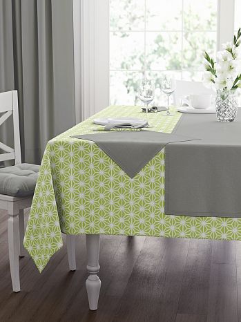 Набор кухонный (скатерть+салфетки 4 шт.) Stellar green, без рисунка, зеленый