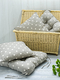 Подушка на стул Grey polka dot, горох, серый