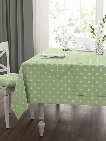 Салфетка сервировочная Green polka dot, горох, зеленый