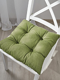 Подушка на стул Leaf green, без рисунка, зеленый