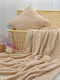 Плед Luxe beige/gold, полосы, бежевый