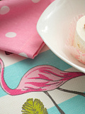 Дорожка столовая Flamingo, птицы, розовый