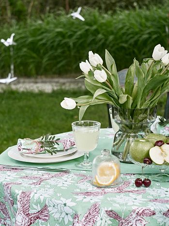 Скатерть Origami, птицы, мята
