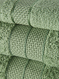 Набор полотенец махровых Green check, без рисунка, зеленый