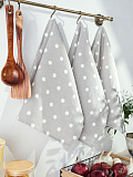 Набор полотенец кухонных Grey polka dot, горох, серый