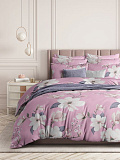 Постельное белье Magnolia, поплин, цветы, розовый