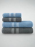 Набор полотенец махровых Grey & blue, без рисунка, мультиколор