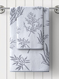 Полотенце махровое Herbs, веточки, серый