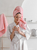Набор полотенец махровых Pink, без рисунка, розовый