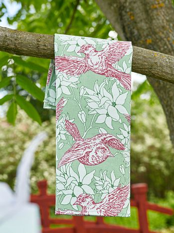 Полотенце кухонное Origami, птицы, мята