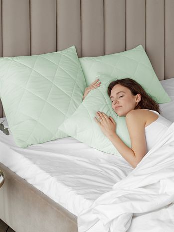 Подушка Bamboo dream, бамбук, без рисунка, зеленый