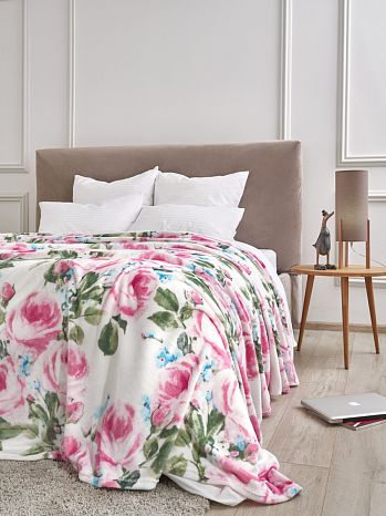 Плед Peony, цветы, розовый