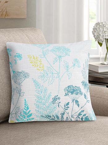 Подушка декоративная Scandi, цветы, голубой