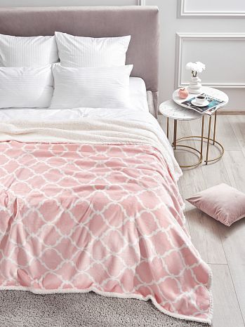Плед Pink dreams, вензеля, розовый