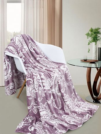 Плед Varanasi, орнамент, фиолетовый