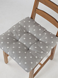 Подушка на стул Grey polka dot, горох, серый