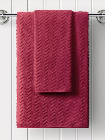 Полотенце махровое Ruby, зигзаг, красный