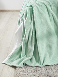 Плед Olive green, соты, зеленый