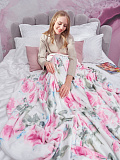 Плед Peony, цветы, розовый