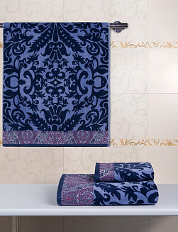 Набор полотенец махровых Goa blue/violet, орнамент, синий
