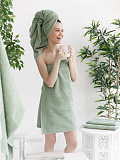 Полотенце махровое Leaf green, без рисунка, зеленый