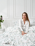 Постельное белье Gardenia, бязь, листья, белый
