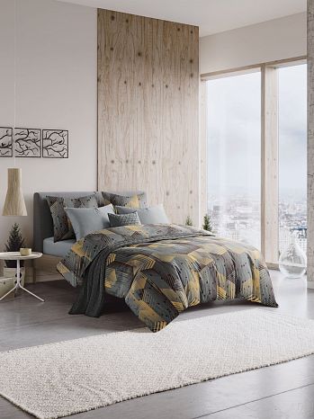 Постельное белье Magma, поплин, полосы, серый