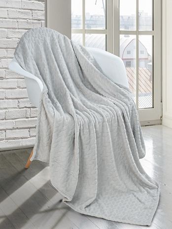 Плед Nika moonlight, косички, серый