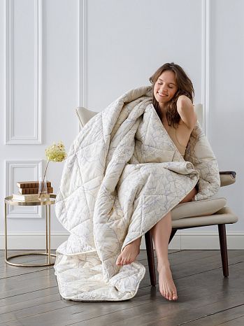 Одеяло Air, цветы, бежевый