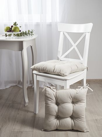 Подушка на стул Beige, без рисунка, бежевый