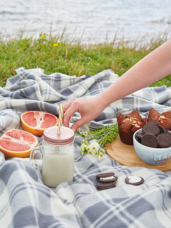 Плед Wales, клетка, серый